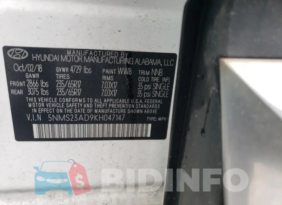 5NMS23AD9KH047147 Photo# 14