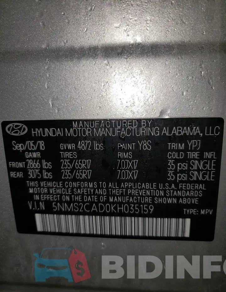 5NMS2CAD0KH035159 Photo# 14