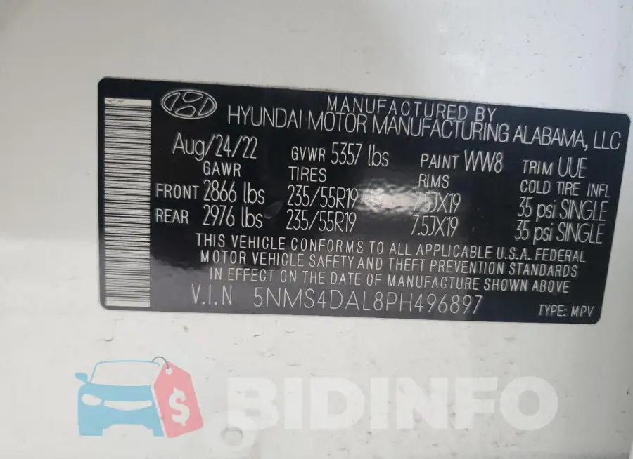 5NMS4DAL8PH496897 Photo# 12