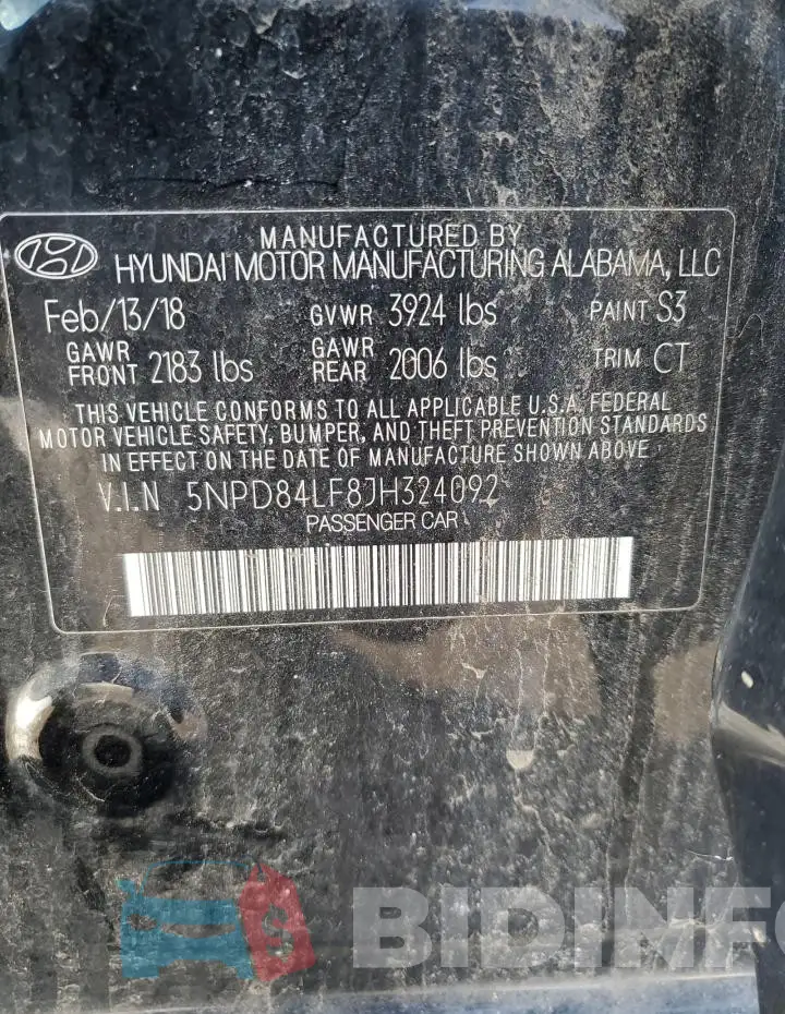 5NPD84LF8JH324092 Photo# 12