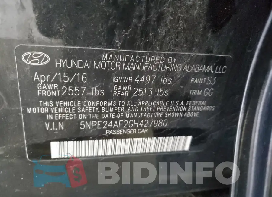 5NPE24AF2GH427980 Photo# 12