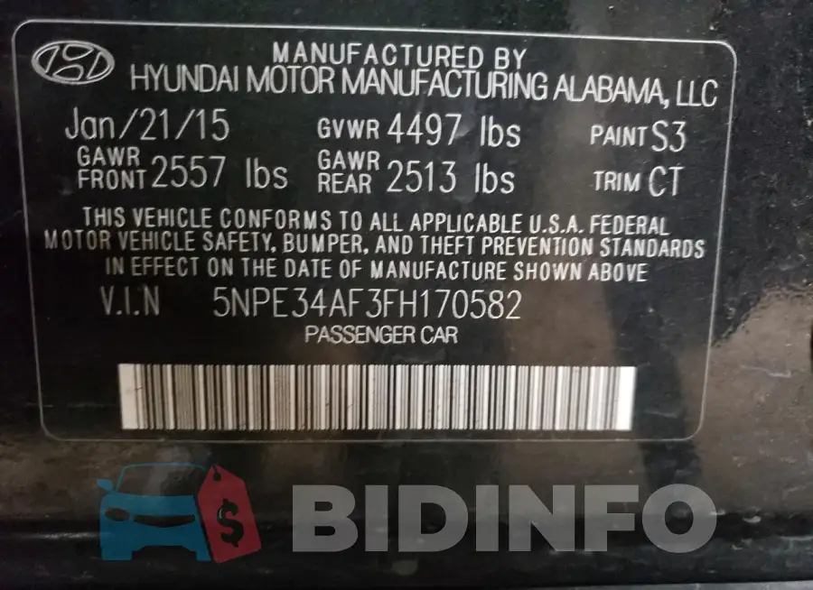 5NPE34AF3FH170582 Photo# 12