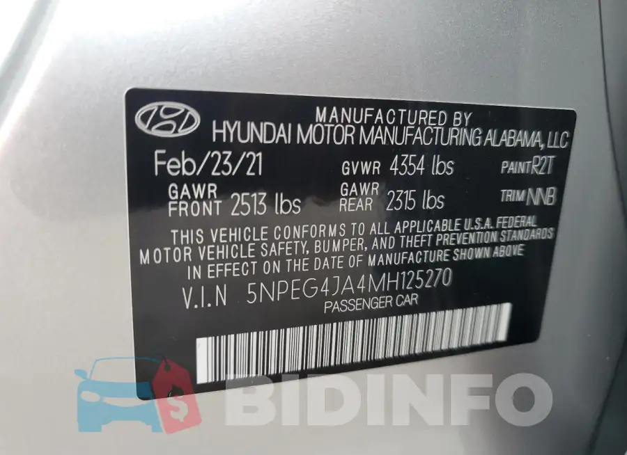 5NPEG4JA4MH125270 Photo# 12