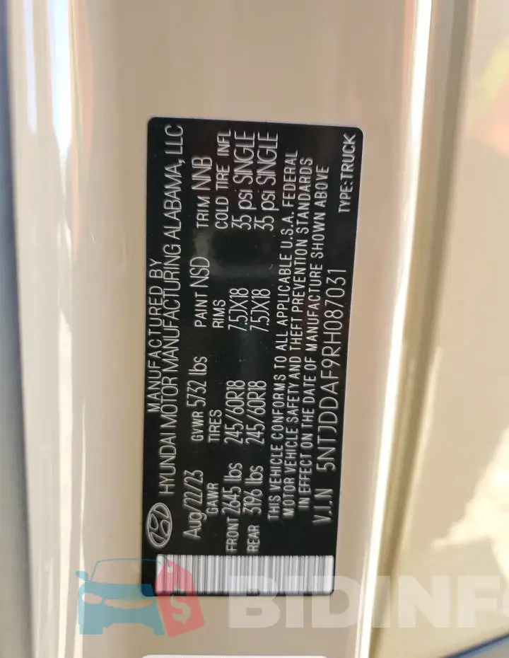5NTJDDAF9RH087031 Photo# 13
