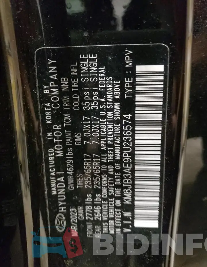 KM8JB3AE9PU236574 Photo# 13