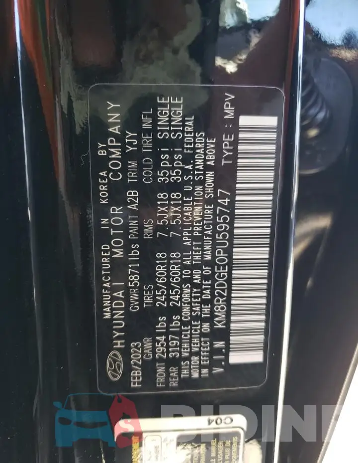 KM8R2DGE0PU595747 Photo# 14