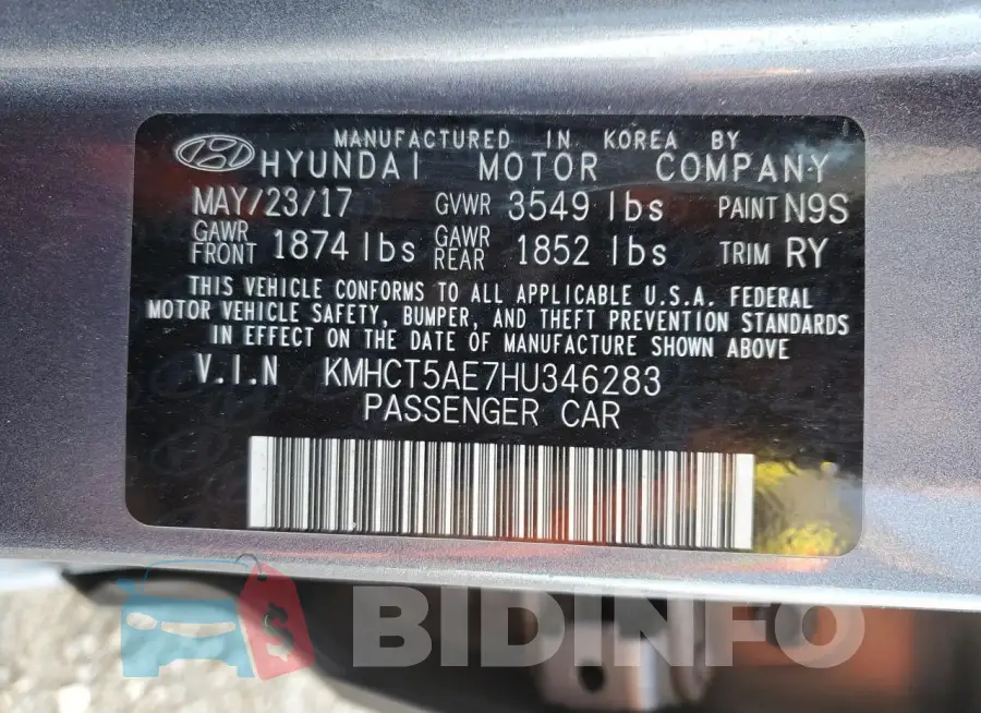 KMHCT5AE7HU346283 Photo# 12