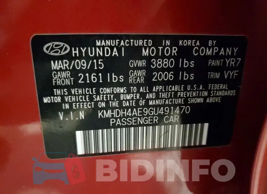 KMHDH4AE9GU491470 Photo# 12