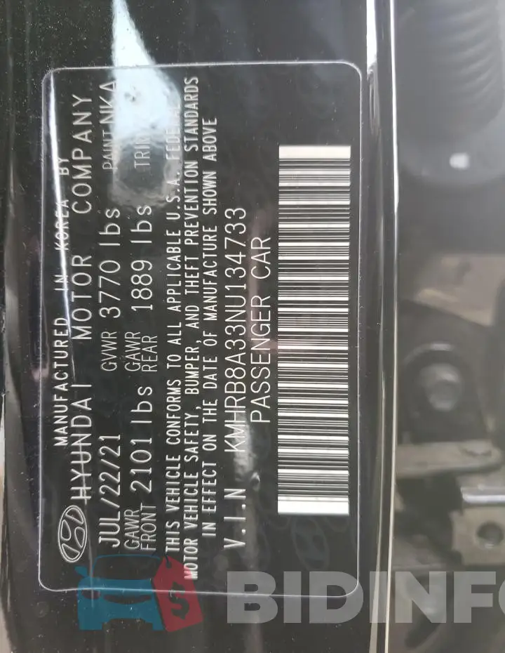 KMHRB8A33NU134733 Photo# 13