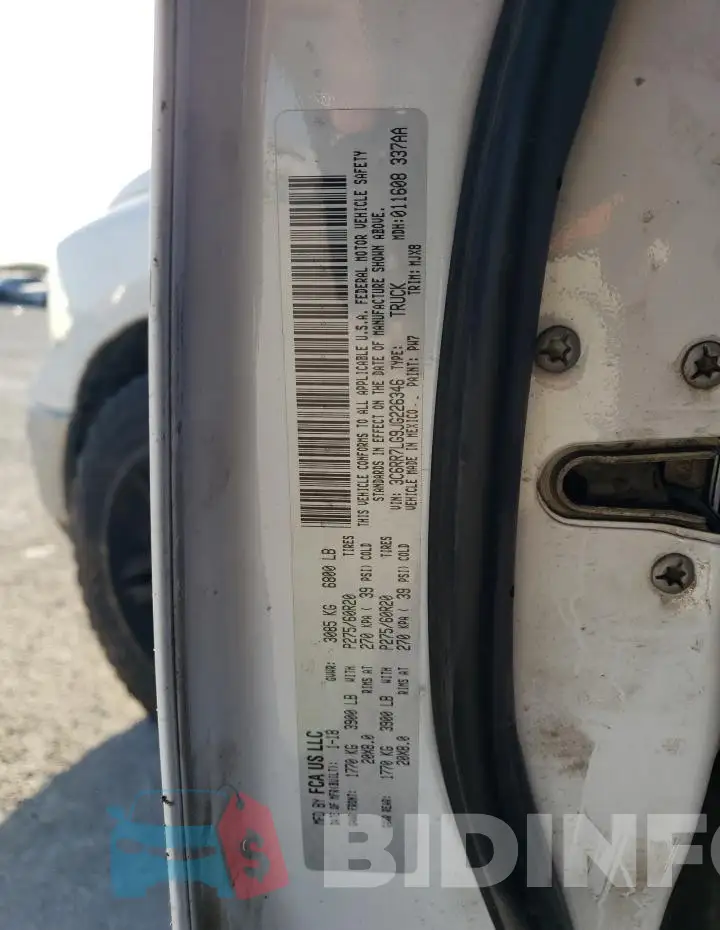 3C6RR7LG9JG226346 Photo# 12