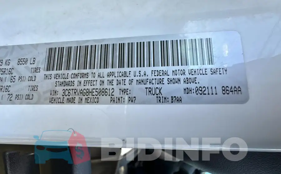 3C6TRVAG8HE508612 Photo# 10