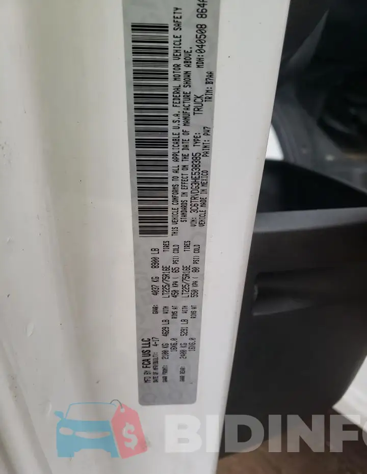 3C6TRVDG3HE538385 Photo# 12