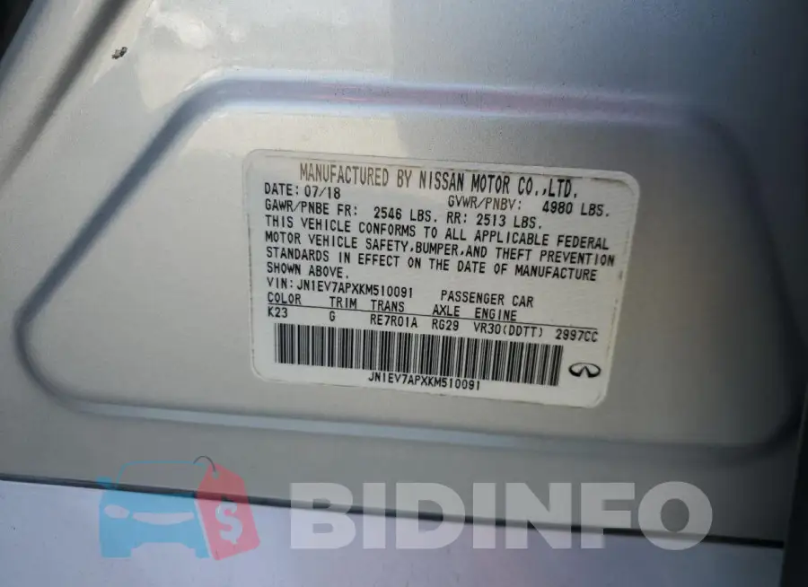 JN1EV7APXKM510091 Photo# 12