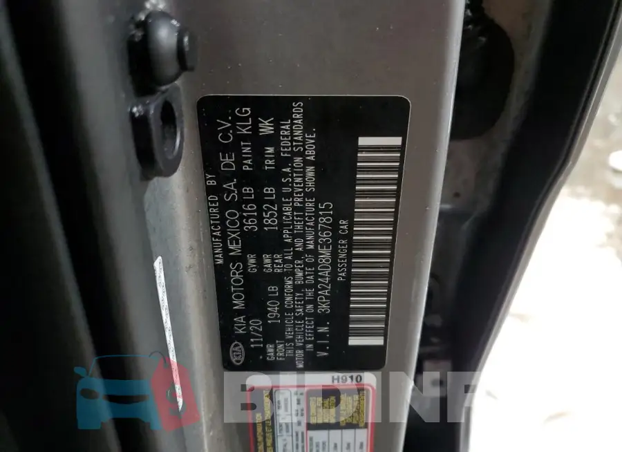 3KPA24AD8ME367815 Photo# 12