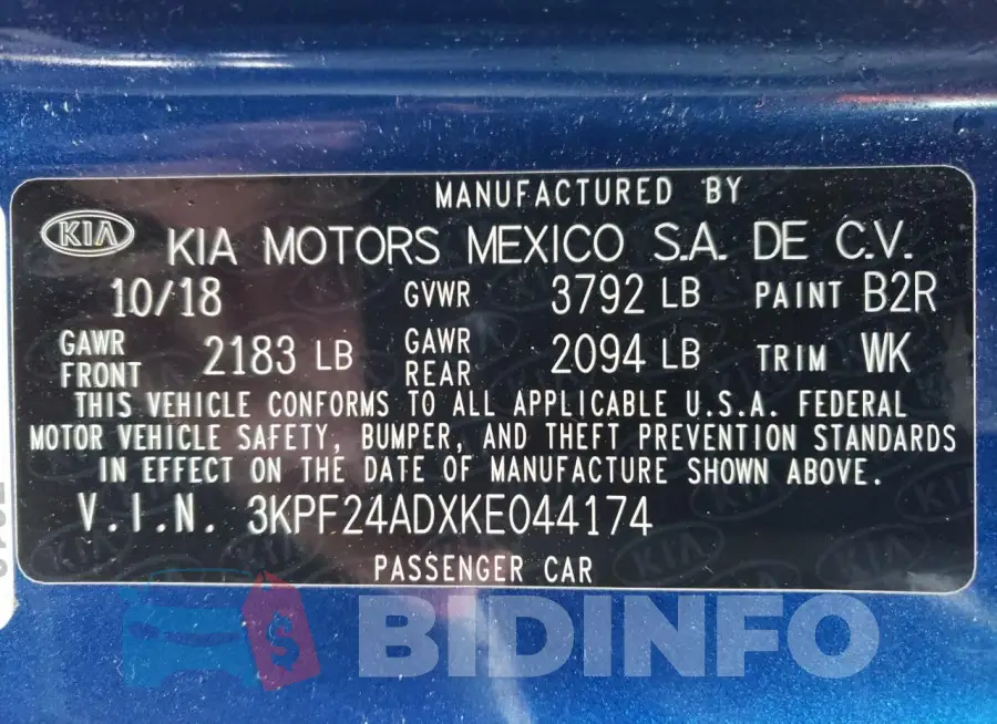 3KPF24ADXKE044174 Photo# 12