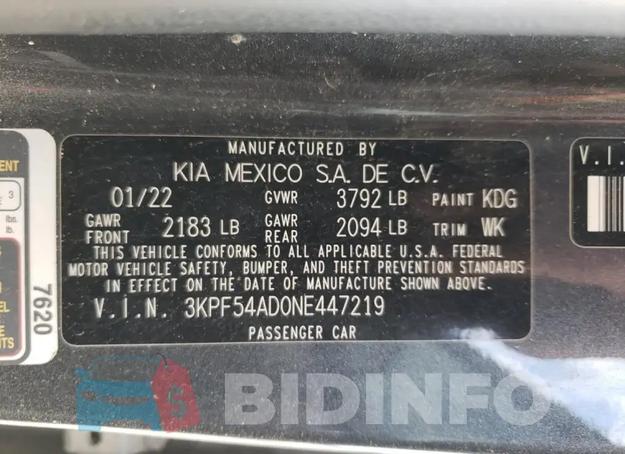 3KPF54AD0NE447219 Photo# 12