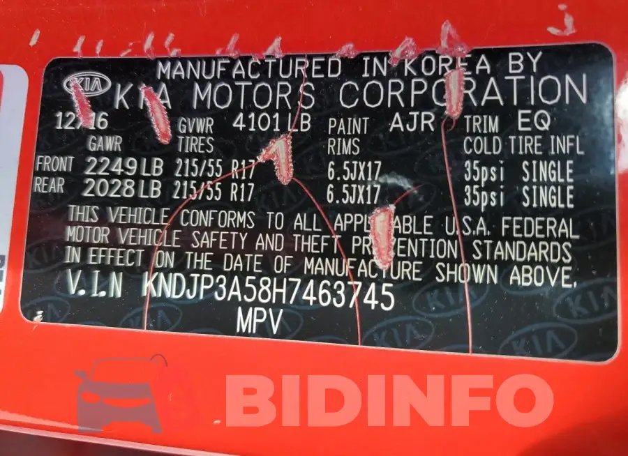 KNDJP3A58H7463745 Photo# 13