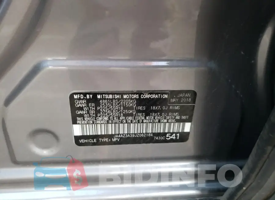 JA4AZ3A39JZ062184 Photo# 12