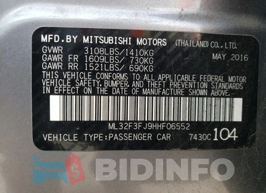 ML32F3FJ9HHF06552 Photo# 12