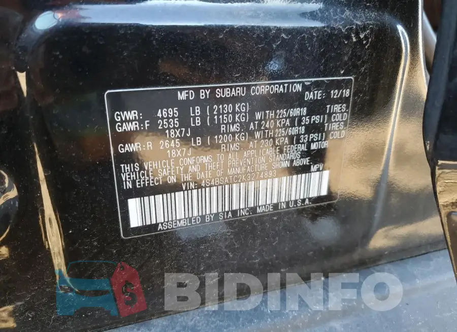 4S4BSATC2K3274893 Photo# 12