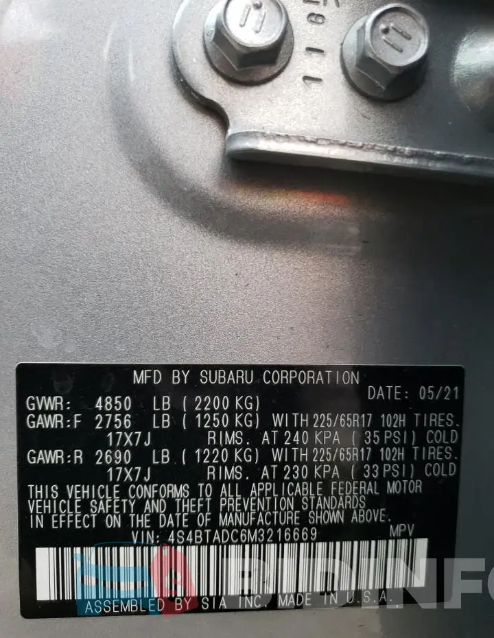 4S4BTADC6M3216669 Photo# 12