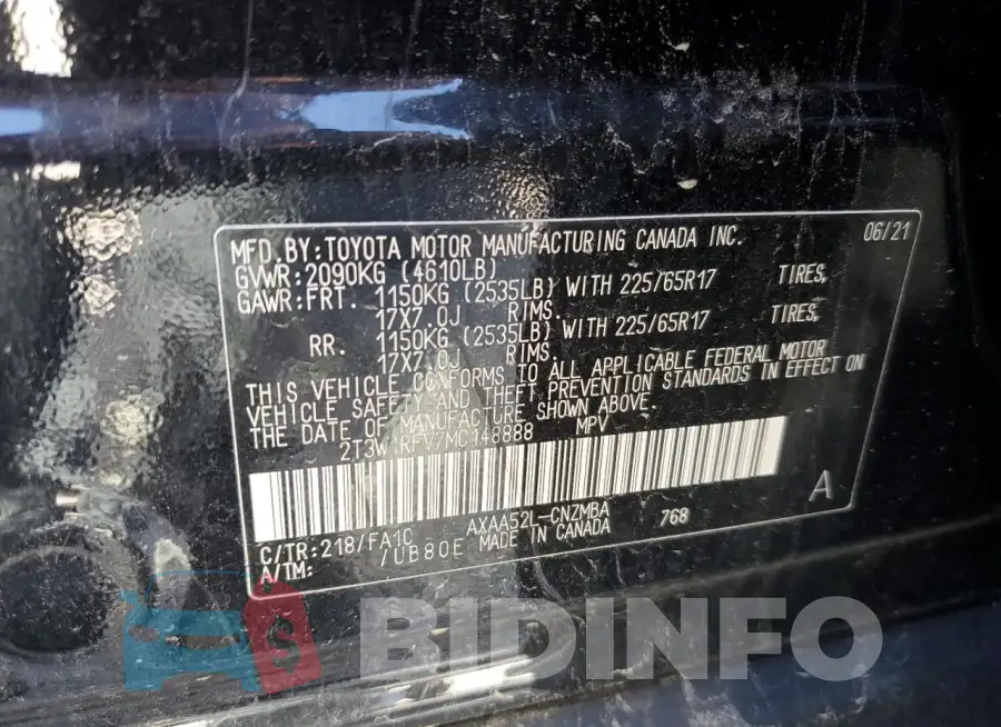 2T3W1RFV7MC148888 Photo# 13