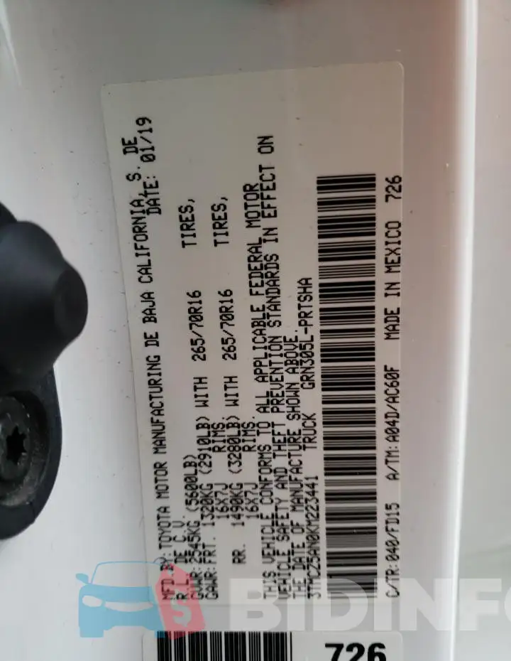 3TMCZ5AN0KM223441 Photo# 13