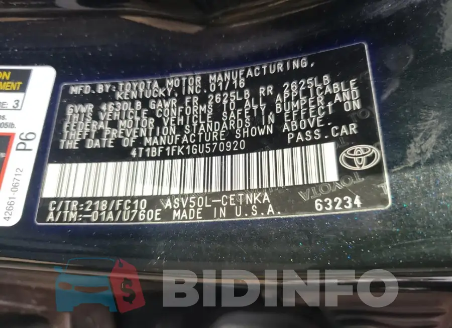 4T1BF1FK1GU570920 Photo# 12