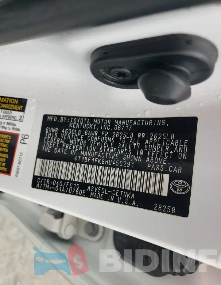 4T1BF1FK8HU450291 Photo# 13