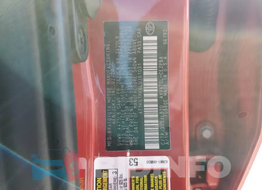 4T1K61AK8LU361031 Photo# 12