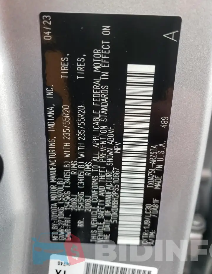 5TDKDRBH2PS510667 Photo# 13