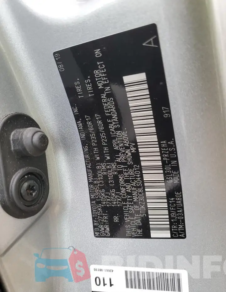 5TDKZ3DC8LS044012 Photo# 14