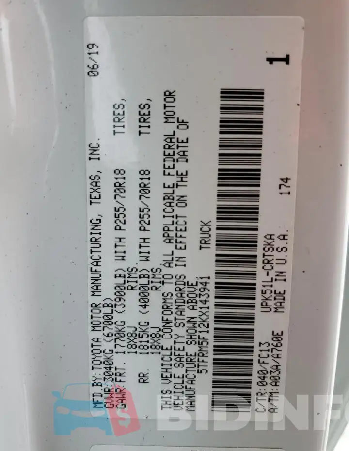 5TFRM5F12KX143941 Photo# 13