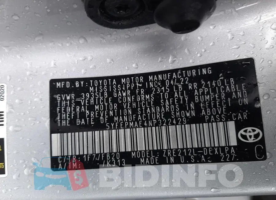 5YFEPMAE4NP322429 Photo# 12