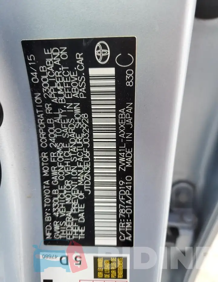 JTDZN3EU6FJ032928 Photo# 12