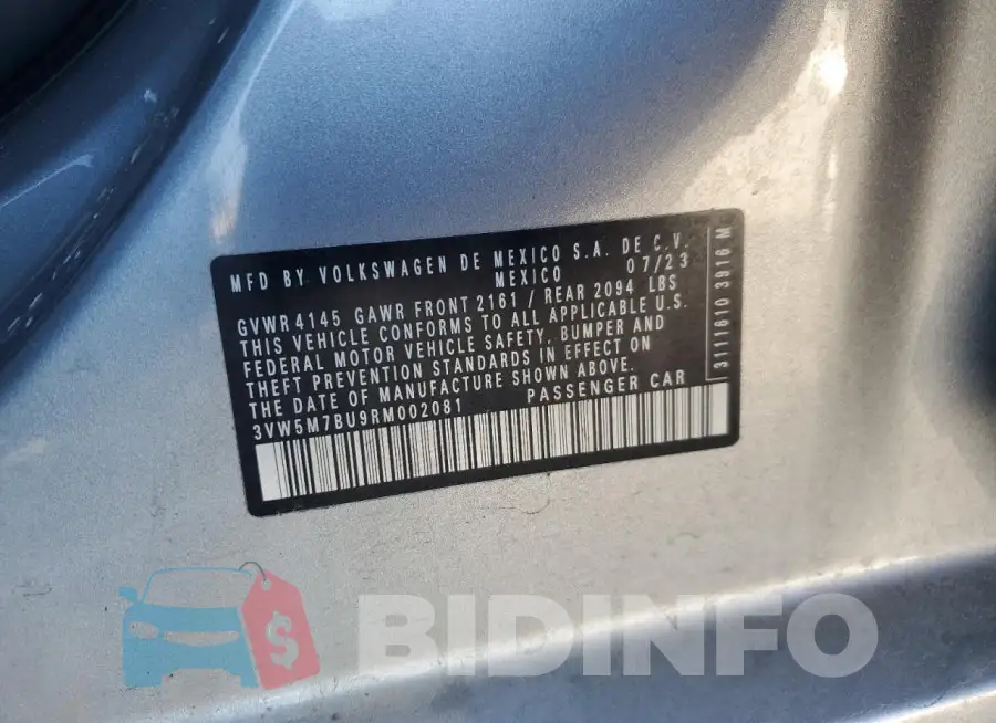 3VW5M7BU9RM002081 Photo# 12