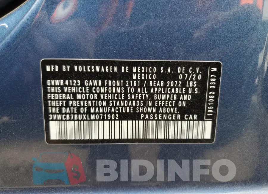 3VWCB7BUXLM071902 Photo# 12