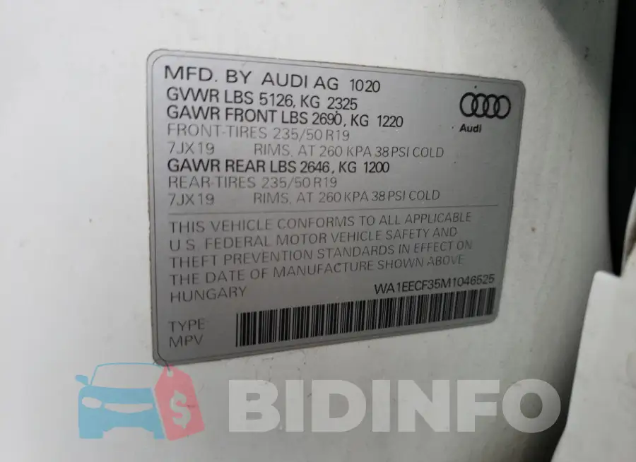 WA1EECF35M1046525 Photo# 13