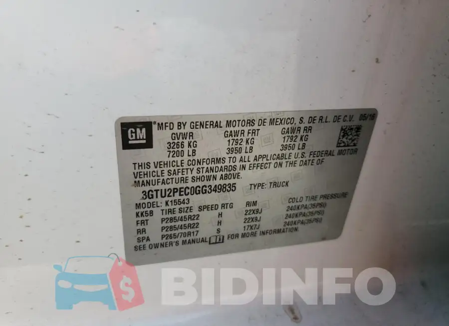 3GTU2PEC0GG349835 Photo# 12
