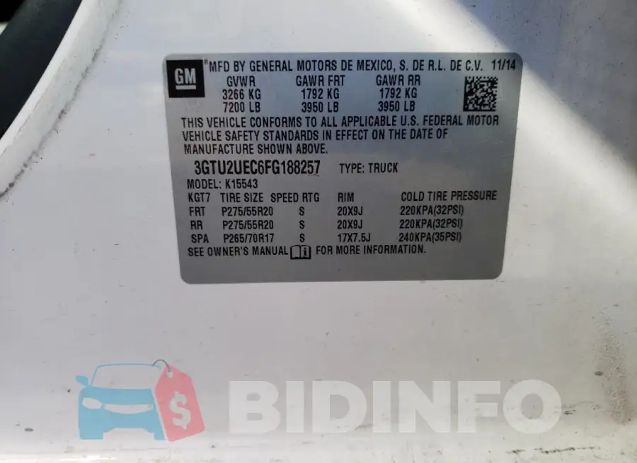 3GTU2UEC6FG188257 Photo# 12