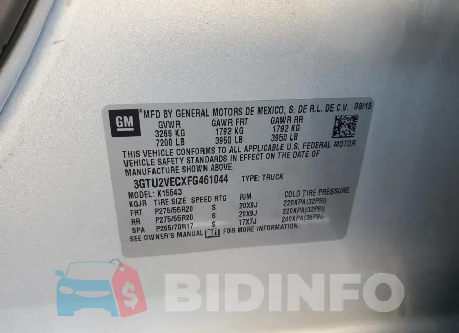 3GTU2VECXFG461044 Photo# 12