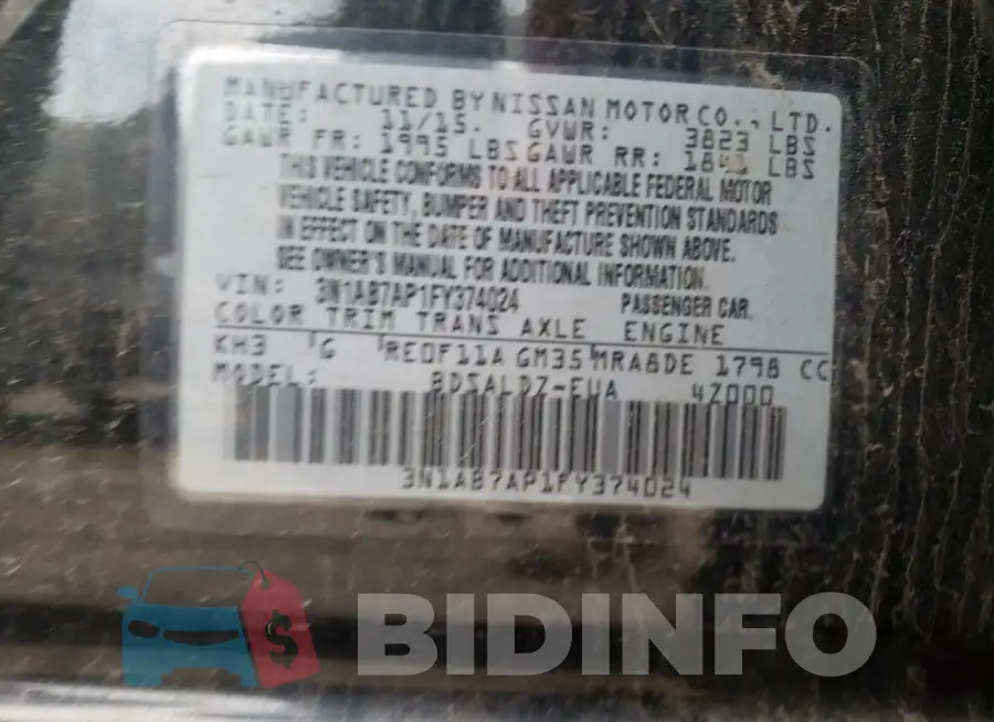 3N1AB7AP1FY374024 Photo# 12