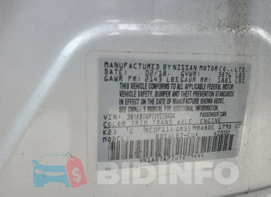 3N1AB7AP7JY279444 Photo# 12