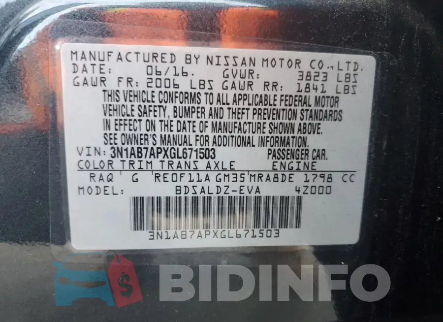3N1AB7APXGL671503 Photo# 13