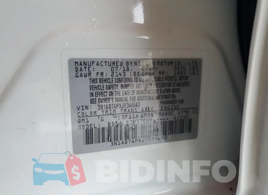 3N1AB7APXJY344643 Photo# 13