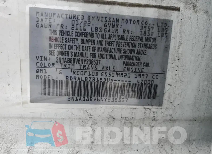 3N1AB8BV6NY238537 Photo# 12