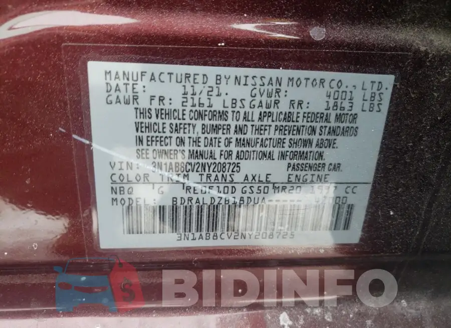 3N1AB8CV2NY208725 Photo# 12