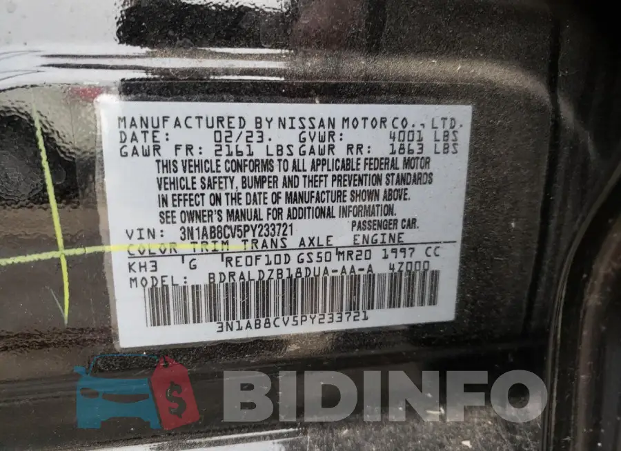3N1AB8CV5PY233721 Photo# 12
