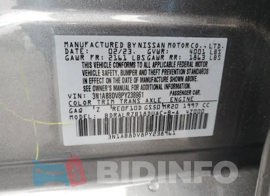 3N1AB8DV8PY238961 Photo# 12