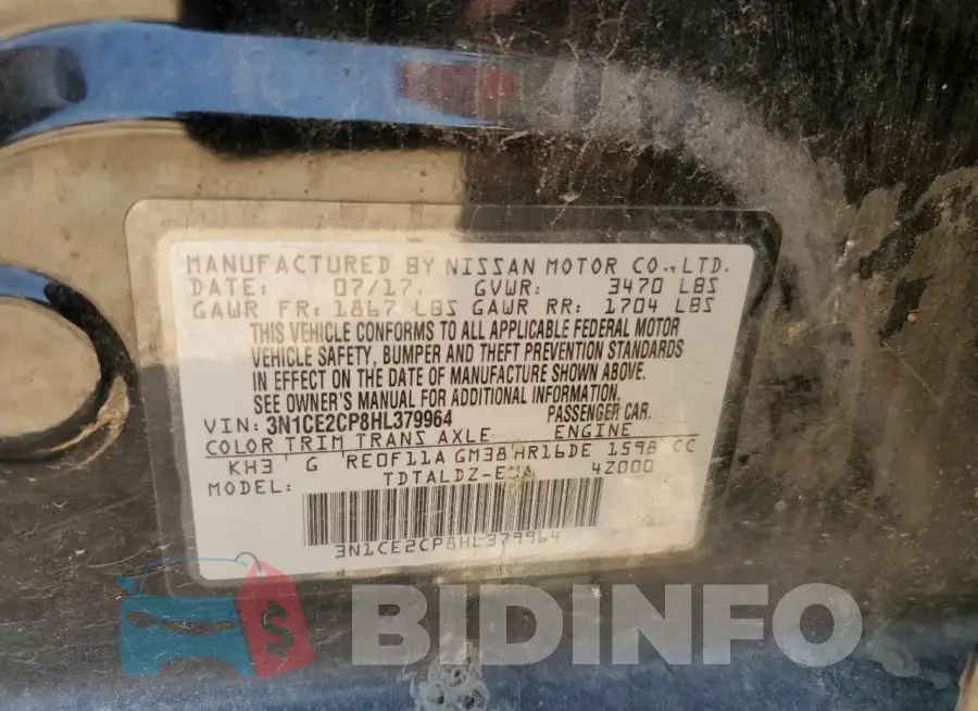 3N1CE2CP8HL379964 Photo# 12